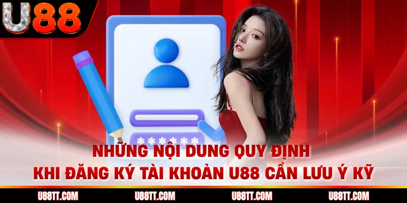Những nội dung quy định khi đăng ký tài khoản U88 cần lưu ý kỹ 
